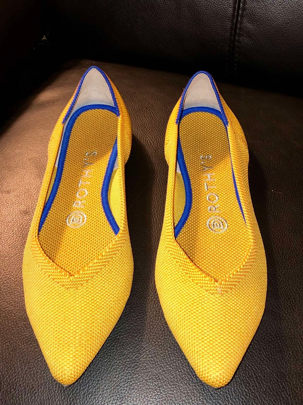 Rothy’s The Point flats in the retired "Marigold" colorway US 6.5
